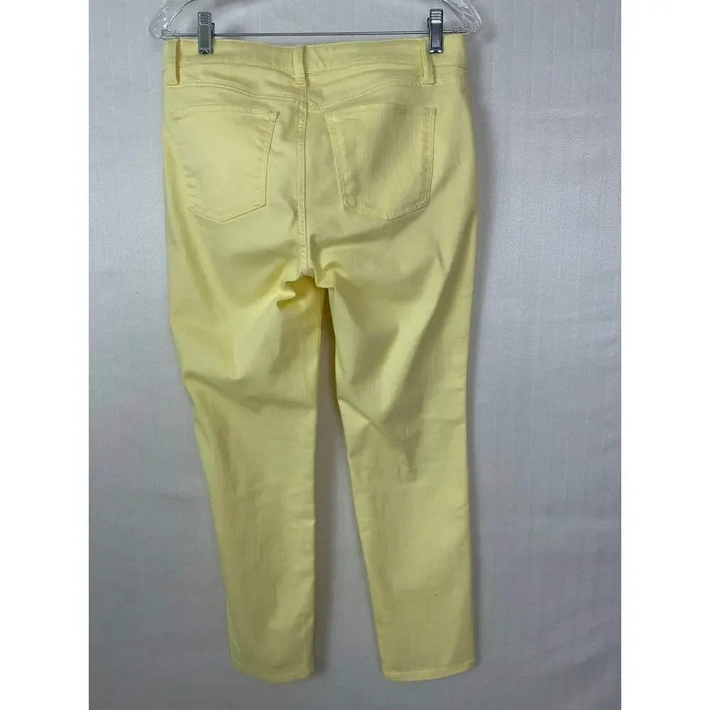 Talbots Women's Size 8 Yellow Slim Ankle Jeans Stretch Denim 5 Pocket Pants